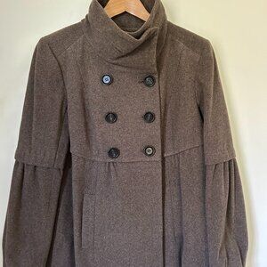 Ann Taylor Loft Peacoat/Jacket with Puff Sleeves and Pockets